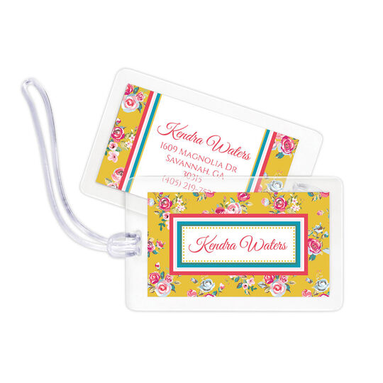 Tea Rose Luggage Tags